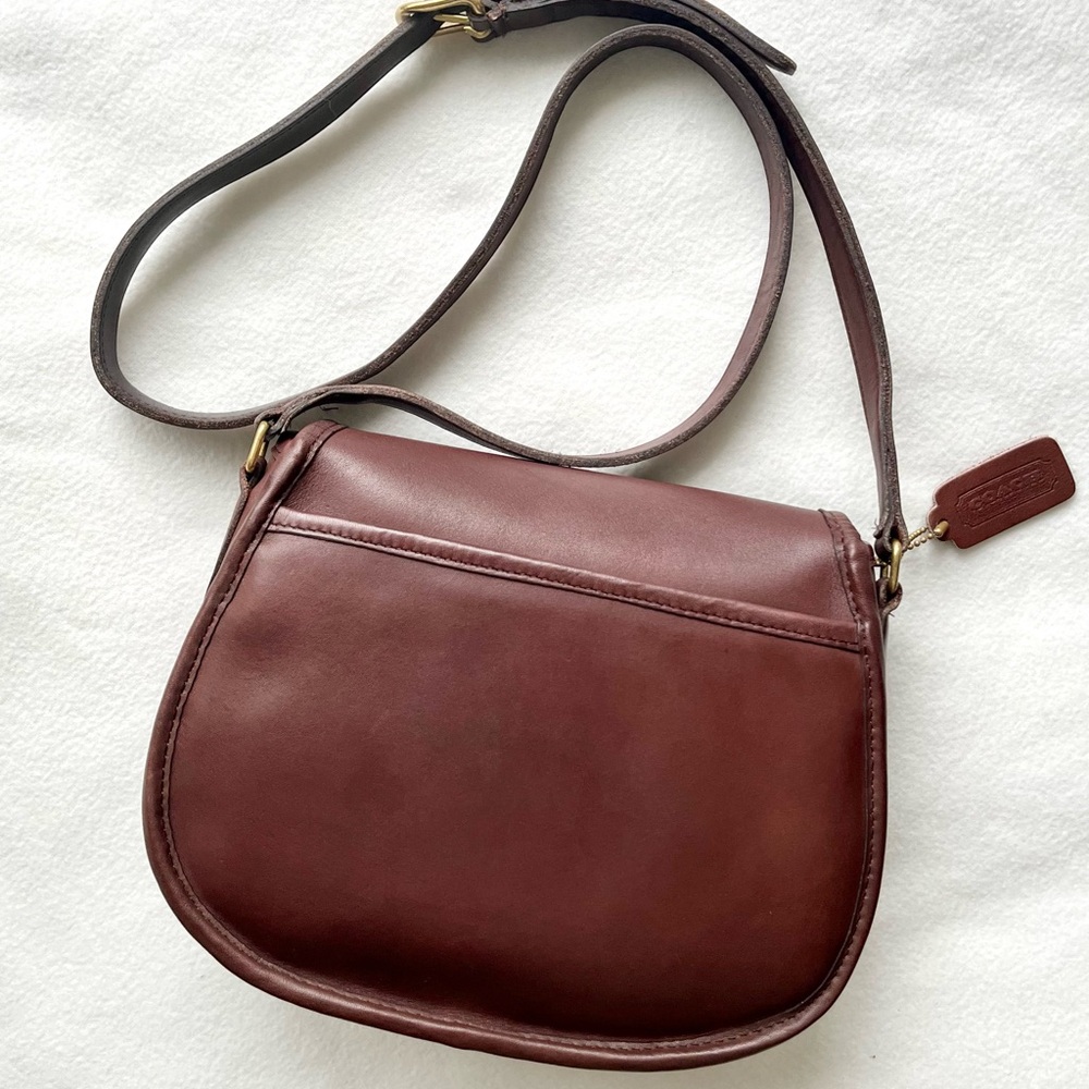 Vintage Coach Saddle Bag – Mahogany – Style 9851 - Picture 2 of 15